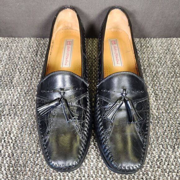 Sandro Moscoloni Tassel Loafers Men Sz 10.5 AA Narrow Genuine Crocodile Leather main image 4